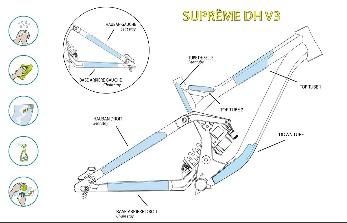KIT CLEARPROTECT CUSTOM POUR SUPREME DH V3 MAT 3 KIT CLEARPROTECT CUSTOM POUR SUPREME DH V3 MAT